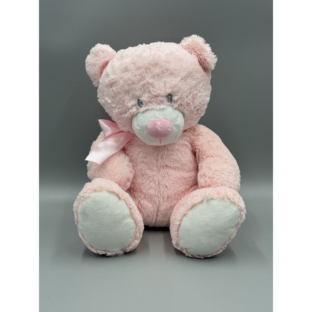 2019 Animal Adventure Light Pink Teddy Bear Plush 12” Sitting Stuffed Animal